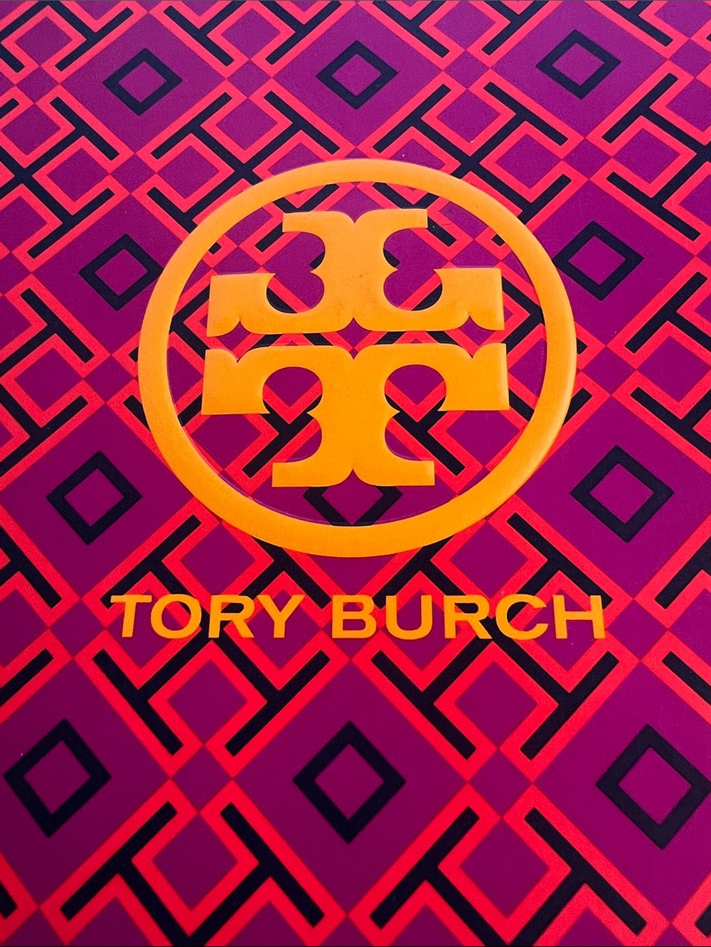 Tory Burch Pink and Purple Geometric Logo Box
